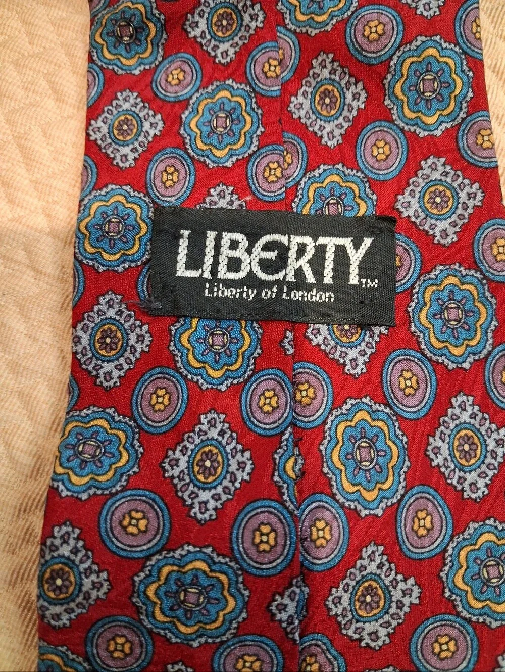Liberty Of London Red Boho Print Silk Tie